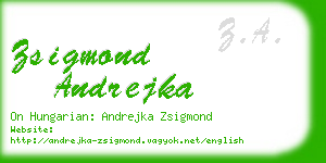 zsigmond andrejka business card